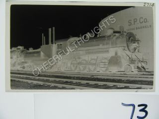 Vintage Railroad Photo Negative Sp Southern Pacific 2714 Steam Loco 2 - 8 - 0 6b73