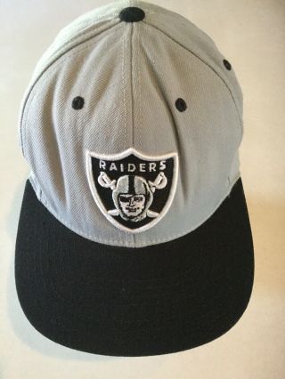 Oakland Raiders Mitchell & Ness Arch Vintage Gray Black Era Snapback Hat Cap