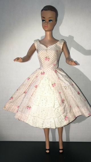 Vintage Barbie Doll Garden Party 931 Dress 1960 