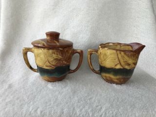 Vintage Ceramic Creamer Pitcher And Sugar Bowl - Calif.  185 & Calif.  186 Stamped