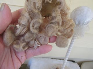 vintage long blonde doll wig w cap appox 6 1/4 