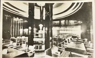Ss Normandie Vintage Post Card Tourist Class Dining Room