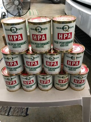 Vintage 15oz Quaker State High Performance Hpa Oil Can Full Metal