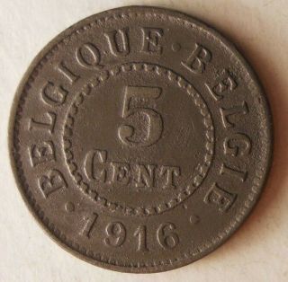 1916 Belgium 5 Centimes - Au - Wwi Zinc - - Premium Vintage Bin 4