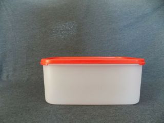 Vintage Tupperware 1609 Rectangular Modular Mate With Red Lid 1610 18 Cup