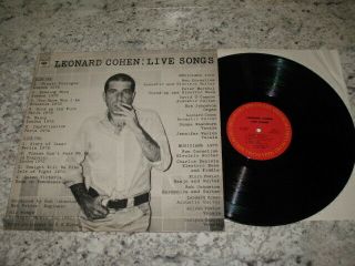 Vintage Lp Leonard Cohen: Live Songs Cbs,  1973