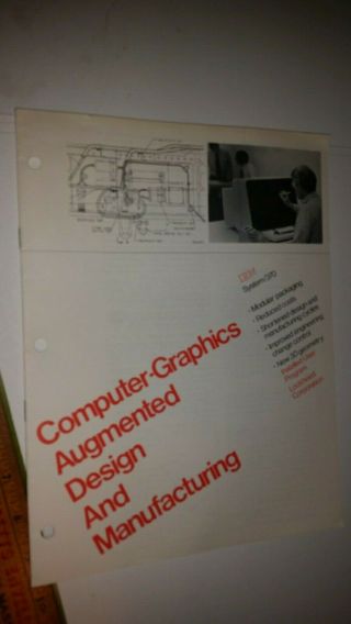 Vintage Ibm System/370 Pamphlet Computer Graphics Augmented Design Mfg