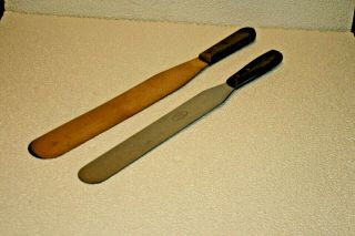 2 Vintage Spatula`s Ampco S - 92 Be Cu Copper & Davpol Stainless Long & Usa