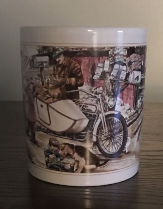 Vintage Harley - Davidson 1990 “rural Delivery” Christmas Series Mug Coffee Cup