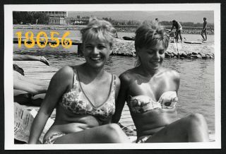 Sexy Girlfriends Smiling In Bikini,  Swimsuit,  Vintage Photograph,  1930’s Hungary