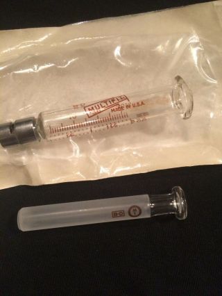 Vintage Glass Syringe 2cc Bd Multifit