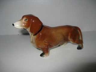 Vintage Made In Japan Porcelain Dachshund Dog Figurine