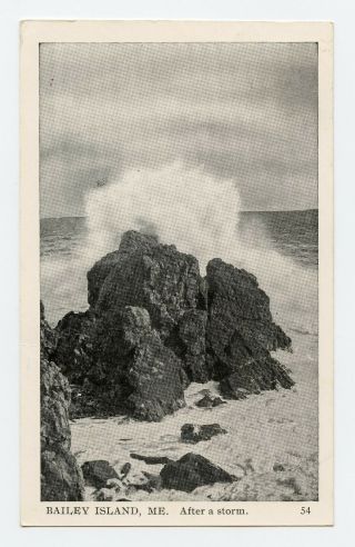 Bailey Island,  Maine After A Storm Rppc B&w Vintage Postcard