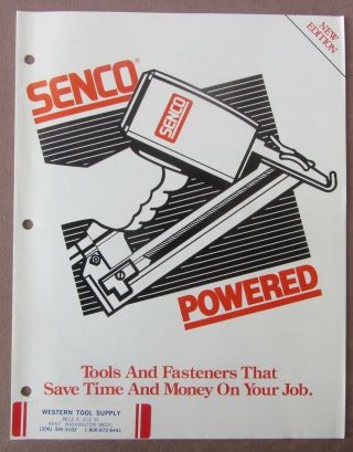 Vintage 1988 Senco Tools,  Fasteners Nailers Staplers Products Brochure
