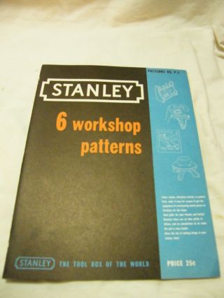 Vintage 6 Workshop Patterns 1952 Stanley Projects Patterns No.  P - 3