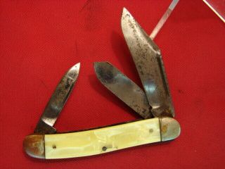 Vintage Estate Usa Imperial Long Pull Stockman Pocket Knife 3 Blade