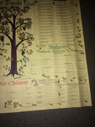 Our Family Tree Pennsylvania Dutch Vintage Blank Genealogy Chart Stevenson 1975 5