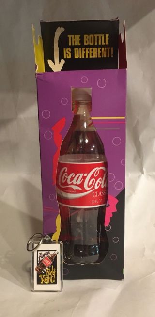 Vintage 1994 Coca - Cola Mailer Of Shape 16 Oz Plastic Bottle With Key Chain