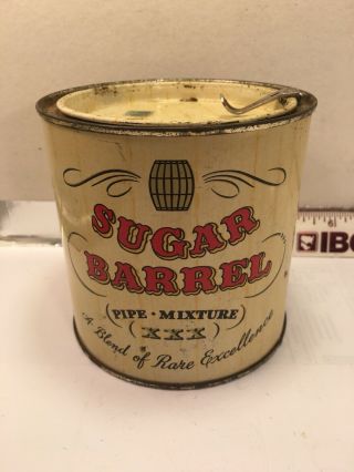 Vintage Sugar Barrel Pipe Mixture Xxx Tin With Oklahoma Tax Stamps.  Philadelphia