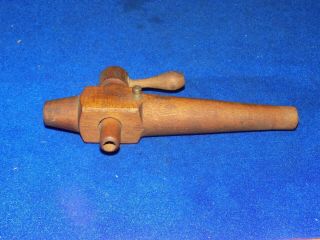 Vintage,  Wooden Beer Whiskey Barrel Spout Tap Spigot Tap Handle with air valve 4