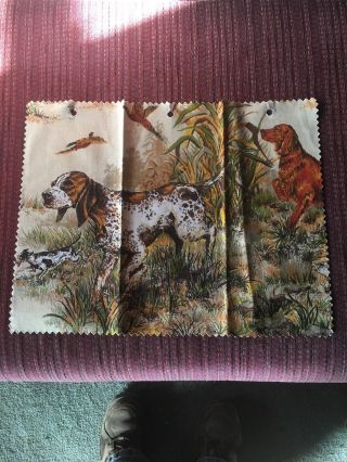 Vintage Piece Of Hunting Dog Fabric17 In X 13 " In Man Cave From Grams Stash