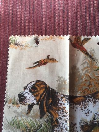 vintage piece of Hunting dog fabric17 in x 13 