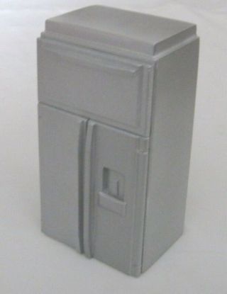 Vintage Dollhouse Miniature Refrigerator Wood 5 3/8 " Tall