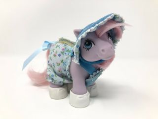 Vintage My Little Pony G1 Mlp Purple Baby Ember W/ Sun Suit Outfit Adorable
