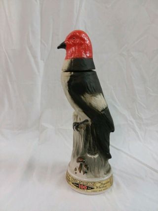Vintage Red Headed Woodpecker Jim Beam Whiskey Decanter Bottles
