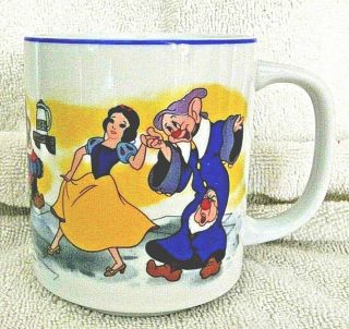 Vintage Snow White & 7 Dwarfs Coffee Cup Mug Disneyland Walt Disney World Japan