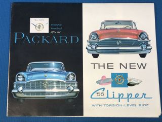Vtg 1956 Packard Clipper Car Dealer Sales Brochure Fold Out Poster