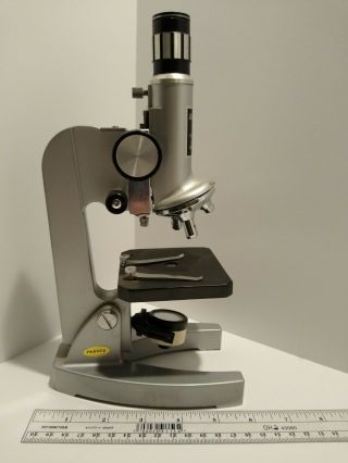 Vintage Sears Zoom Microscope Model 49 - 24384 Illuminated 40 To 1200 Power Japan