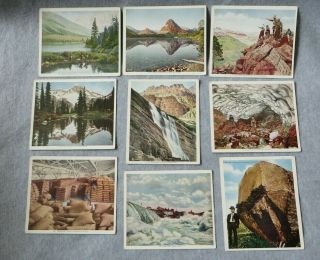 Nine Vintage Unposted Colorized Large Format Post Cards,  (3 Kiser)