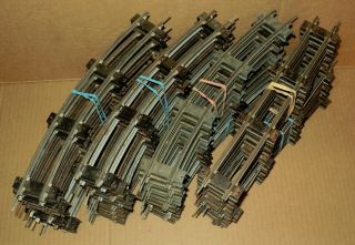 Assortment Of (40) Vintage American Flyer S Gauge 2 Rail,  Metal Track Sections