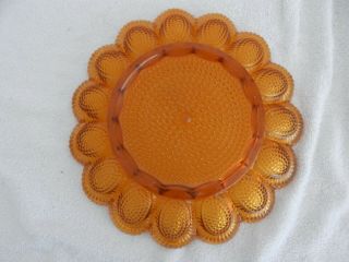 Vintage Indiana Amber Glass Hobnail Deviled Egg Plate Tray With 15 Egg Holders 4