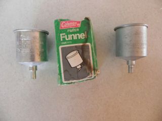 2 Vintage Coleman Fuel Funnels One