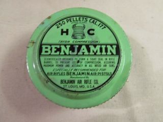 Vintage Benjamin Pellet Tin With Cal.  177 Pellets.