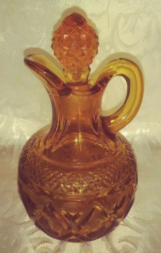 Imperial Glass Cape Cod 5 1/8 " Cruet W/stopper Amber Vintage Very Good