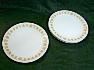6 Salad Plates / Luncheon Plates - Vintage Corelle Butterfly Gold