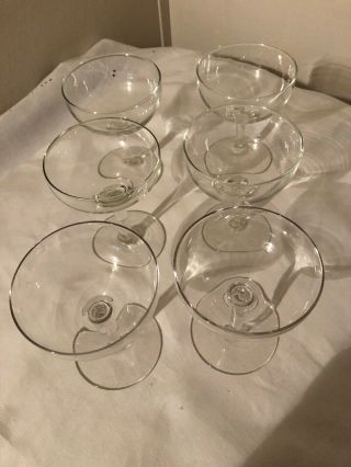 6 Morgantown Glass Champagne Sherbet Glasses Vintage 4 1/2” Tall Estate Find