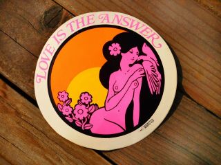 Vtg 70s Love Is The Answer Hawaii Sticker