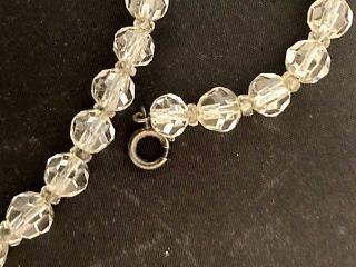 VINTAGE - GLASS MULTI FACETED CRYSTAL BEADED NECKLACE 3