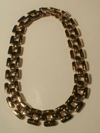 Vintage Napier Gold Tone Chain Link Choker Patent Pending Necklace
