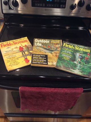 (3) Vintage Outdoor Sports Magazines,  Field & Stream,  Outdoor Life