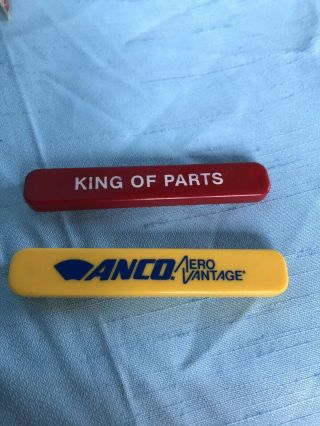 2 Vintage Collectible Advertizing Slide Pocket Knifes - Anco & King Of Parts