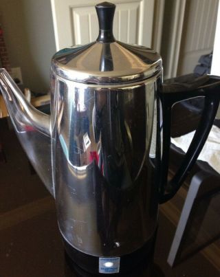 Vintage Presto Stainless Steel 12 Cup Coffee Pot Percolator Maker Model 0281104