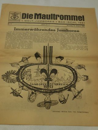 Vintage 1951 7th World Jamboree Issue 3 Newspaper In Austrian German & English