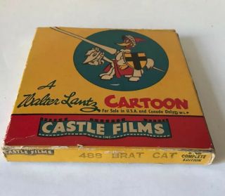 Vintage Walter Lantz Castle Films Woody Woodpecker Brat Cat No.  488 8mm Film