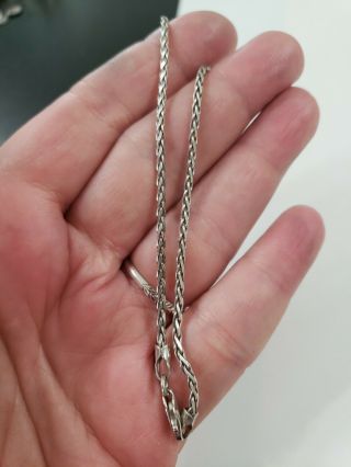 Vintage Sterling Silver 925 Italy Braided Chain Bracelet Anklet 9.  25 " L (4g)