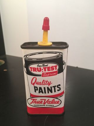 Vintage Handy/household Oil Can Tru - Test 4oz.  Can Quality Paints True Value